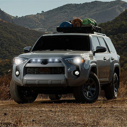 SEVEN SPARTA 4 PCS Grill Led Lights Compatible with Toyota 4Runner 2020-2024, Including SR5, TRD Sport, Off-Road, Premium and Limited Grille, Fuse and Instruction Included (Smoke Shell/White Lights)