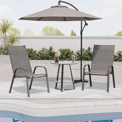 Patio Chairs Set of 2, Outdoor Dining Chairs Stackable - Image 4
