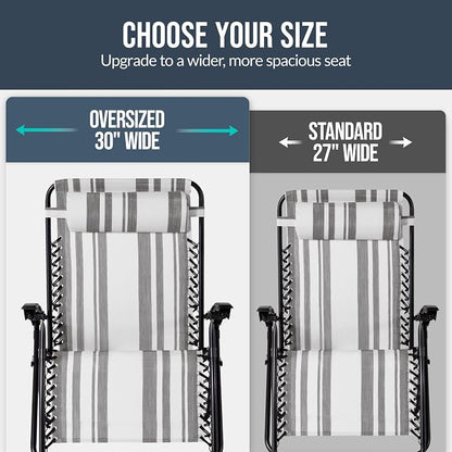 Best Choice Products Set of 2 Extra Wide Adjustable Steel Mesh Zero Gravity - Image 4