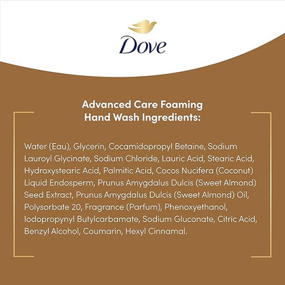 Dove Foaming Hand Wash Coconut & Almond Milk Pack of 4 Protects Skin from Dryness, More Moisturizers than the Leading Ordinary Hand Soap, 10.1 oz