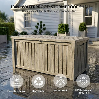 Outdoor Storage Box, 200 Gallon Waterproof Deck Box, Premium Hydraulic Cushion - Image 5