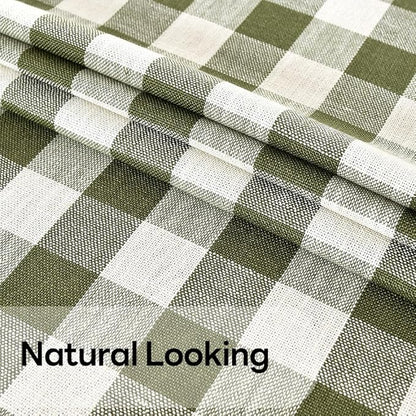 Gingham Tablecloth Rectangle Table Cloth Heavy Duty Cotton Checkered Table Cover for Spring Picnic Kitchen Dining(C-Sage Green, 52x98 inch)
