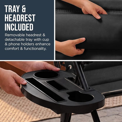 Best Choice Products Oversized Padded Zero Gravity Chair w/Canopy Headrest Cup - Image 9