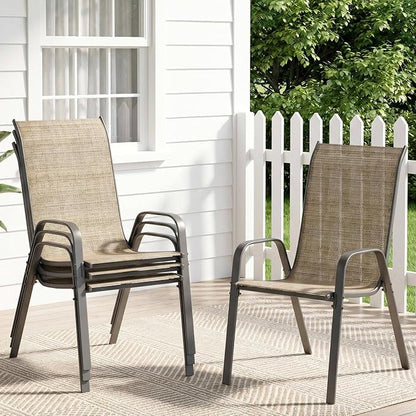 TLSUNNY Patio Chair, Outdoor Stackable Textilene Chairs Set of 4, by TLSUNNY