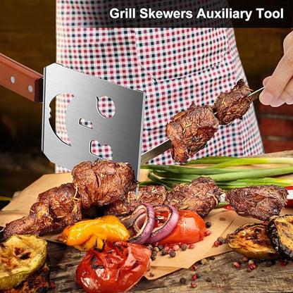 Heavy Duty BBQ Grill Tongs and Spatula for Outdoor Grill, 17” Long 5-in-1 Grill Spatula Comes with an 16” Long Locking Kitch Tongs, Best BBQ Gifts for Barbecue Grilling Master