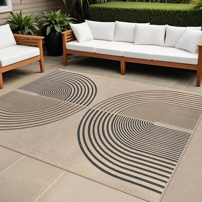 Easy Jute Indoor Outdoor 5x7 Rug, Washable Modern Rainbow Rugs for Living Room, Non-Slip Boho Farmhouse Bedroom Rug Neutral Abstract Floor Carpet for Patio Dining Room Nursery