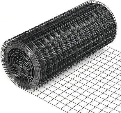 Fencer Wire 16 Gauge Hardware Cloth, Black Vinyl Coated Welded Wire Mesh, Chicken Coop Wire Fence, 1.5 inch x 1.5 inch Grid (7 ft. x 100 ft.)