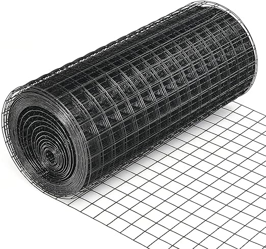 Fencer Wire 16 Gauge Hardware Cloth, Black Vinyl Coated Welded Wire Mesh, Chicken Coop Wire Fence, 1.5 inch x 1.5 inch Grid (2 ft. x 50 ft.)