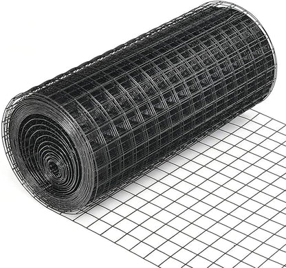Fencer Wire 16 Gauge Hardware Cloth, Black Vinyl Coated Welded Wire Mesh, Chicken Coop Wire Fence, 1.5 inch x 1.5 inch Grid (2 ft. x 100 ft.)