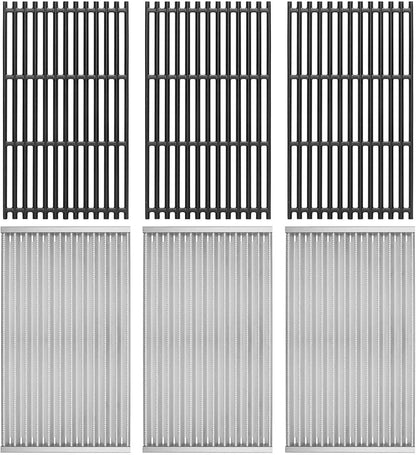 DELSbbq Grill Grates and Emitter Plates for Charbroil Commercial Infrared 4 Burner 463242715 463242716 463276016 466242715 466242716 466242815 466242816 463257520 463255020, G533-0009-W1 G533-2200-W1