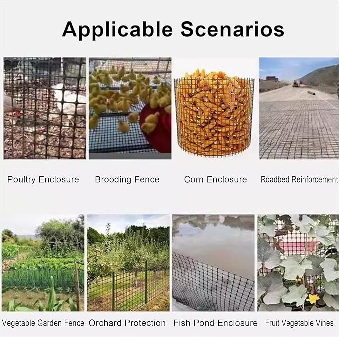Plastic Wire Mesh Fence, Black Safety Fence Balcony Protection Net 39.3 Inch X 32.8FT Poultry Fence Roll for Garden Chicken Rabbit Construction Barrier(Size:1x20M - Mesh 1.2cm)
