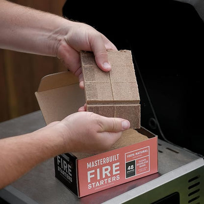 Masterbuilt® Pure-Parrafin All-Natural Odorless Wax Fire Starters for Charcoal Grilling, Made for Gravity Series but Compatible with All Charcoal Grills & Fireplaces, 48-Count, Model MB20091521
