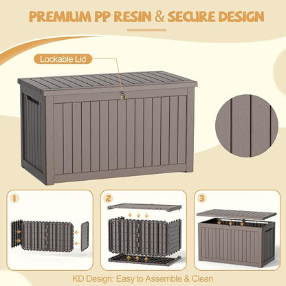 Outdoor Storage Box Waterproof, 300 Gal Gen 2 Resin Deck Box - Image 7