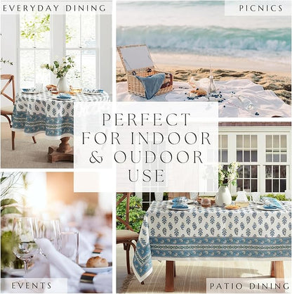 Elrene Home Fashions Tropez Paisley Block Print Coastal Stain & Water Resistant Indoor/Outdoor Placemats, Set of 4, 13"x19"