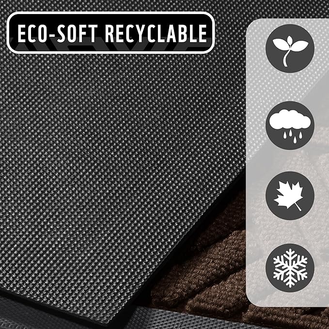 Yimobra Extra Large Door Mat 60x36, All-Weather Waterproof Outdoor Mats for Front Door, Non Slip Rubber Doormat for Patio Proch Outside Entryway Indoor, Brown