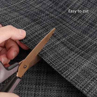 Myir JUN Table Runner, Vinyl Table Runner Indoor 72 Inch Long Arbitrarily Cropped Runner for Table Heatproof for Home Party (Dark Gray-Black, 15 x 72 inch)