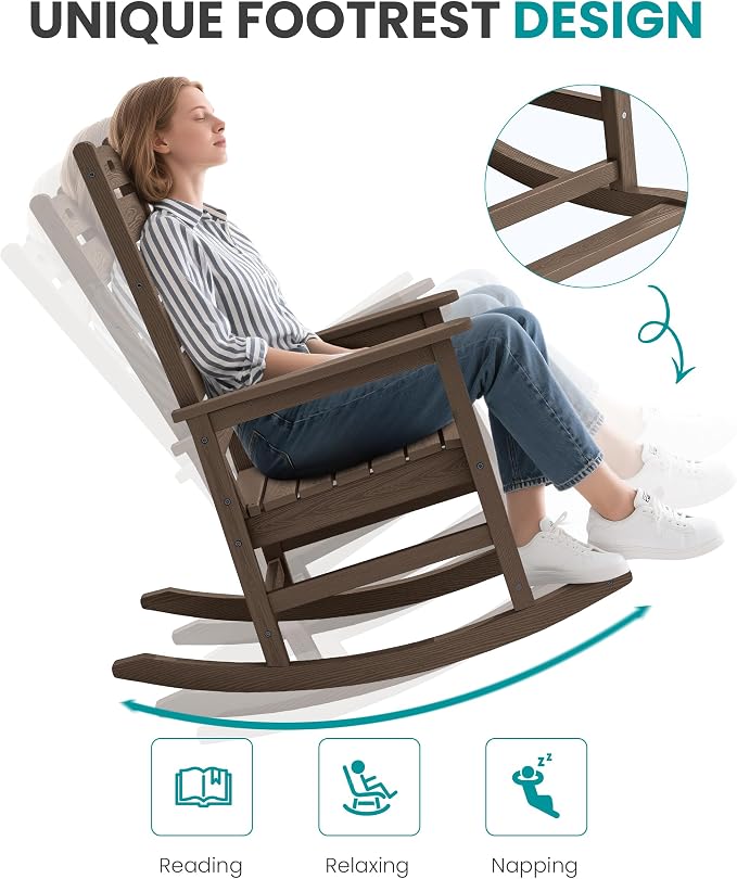 SERWALL HDPE Outdoor Rocking Chair - Image 9