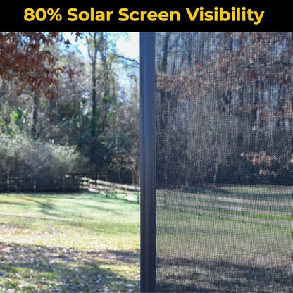 Custom Solar Screens for Windows Exterior 80% Shade - Pre-Framed Solar Window Screen Mesh - Home Improvement for Reduced Glare & Heat - UV Blocker Fabric - Fully-Assembled & Ready to Install
