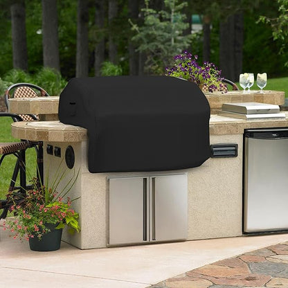 Covers & all Built-in Outdoor Grill Cover, Durable Heavy Duty 18 Oz Waterproof Cover Tuff Material with Air Pocket & Elastic for Snug Fit (36" W x 26" D x 24" H inches, Black)