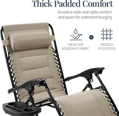 Best Choice Products Oversized Padded Zero Gravity Chair, Folding Outdoor Patio - Image 4