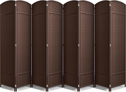 Sorbus 8 Panel Room Divider 6 ft. Tall - Privacy Screen, Extra Wide Double Hinged Panels, Mesh Hand-Woven Design, Partition Room Dividers and Folding Privacy Screens, Wall Divider for Room Separation