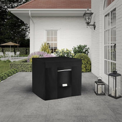 Seal Skin Covers Outdoor Fire Pit Cover – Square 32"L X 32"W X 24”H, Heavy Duty Waterproof Fabric with PVC Coating, Windproof, Tear & Weather Resistant Fire Table Cover for Patio, Black