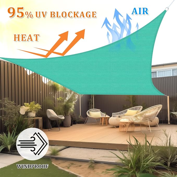 Shade&Beyond 9'x15' Sun Shade Sail Canopy Rectangle, UV Block Breathable Curved - Image 2