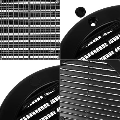Repa Market 4 Inch (Opening) Black Round Air Vent Cover - Pack of 10 Plastic Fresh Air Intake Vent - Grill Cover with Nylon Mesh Screen - Wall or Ceiling HVAC Return Air Register - Modern Soffit Vents