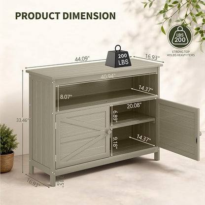 HIPS All-Weather Outdoor Storage Cabinet, Outdoor Sideboard - Image 2