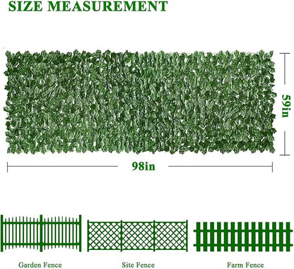 iCover Artificial Ivy Privacy Fence Screen, 59x98in Strengthened Joint Prevent Leaves Falling Off, Faux Hedge Panels Greenery Vines, Decorative Fences for Outdoor Garden