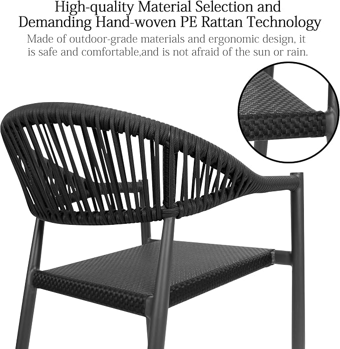 TWT Patio Dining Chairs Outdoor Stackable - Image 5