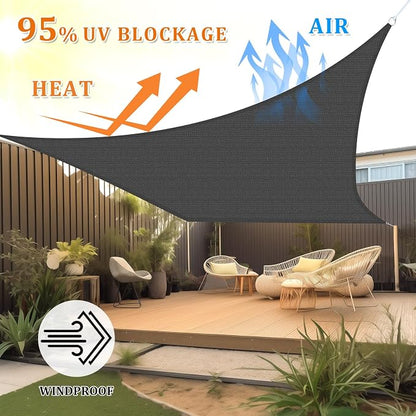 Shade&Beyond Rectangle Sun Shade Sail 16'X16' Permeable Canopy Dark Grey - Image 2