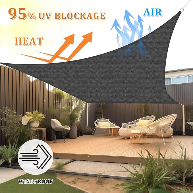 Shade&Beyond 16'x30' Sun Shade Sail Canopy Rectangle, UV Block Breathable - Image 2