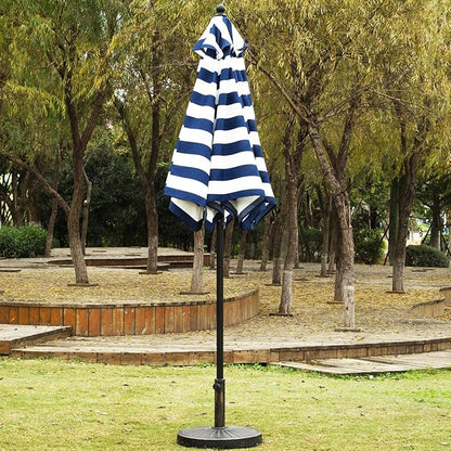 Sunnyglade 9' Patio Umbrella Outdoor Table Umbrella 8 Ribs Blue and White | 9Ft - Image 3