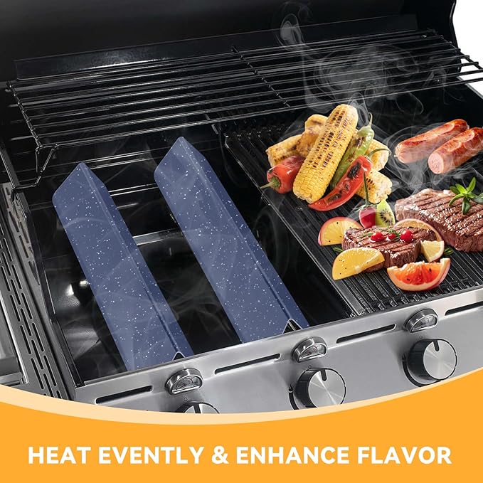 15.3 inch Flavorizer Bars for Weber Spirit Grill Parts Spirit I & Spirit II E310 E320 E330 S310 S320 S330 Gas Grills with Front Control Knob, 5 PCS 7636 Porcelain Steel Flavor Bars