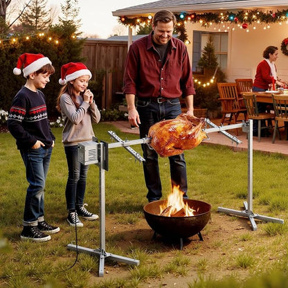 VEVOR Rotisserie Grill, 56in Electric Rotisserie Grill Kit 8 Level Height, BBQ Grills Rotisseries Kit with 132 lbs Load Capacity, Asador de Puerco, Stainless Steel Automatic Grilling Kits for Parties