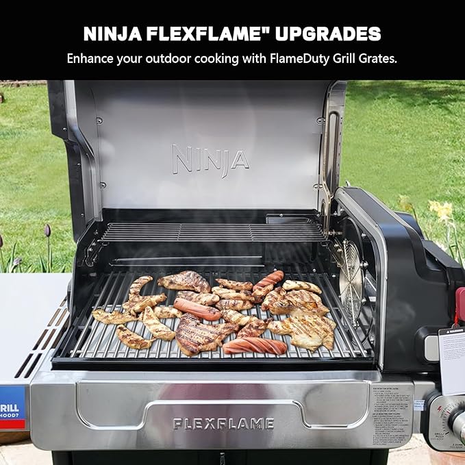 SUS304 7MM Stainless Steel Grill Grates for Ninja FlexFlame PG300 Series,XSKGRILLGRATE Upgrades Premium Grill Grates Durable,Easy to Clean,Heat Retaining,Upgrade for FlexFlame Grill Accessory,Set of 2