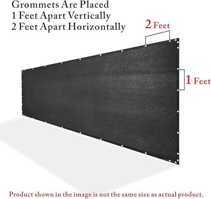 Royal Shade Custom Size 4' x 20' Black Fence Privacy Screen Windscreen Cover Netting Mesh Fabric Cloth - Cable Zip Ties Included (We Make Custom Size)