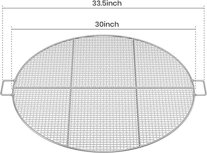 Stanbroil Fire Pit Cooking Grill Grate with 3 Support Bars - Outdoor Round BBQ Campfire Grill Grid - Camping Cookware - Stainless Steel, 30 Inch