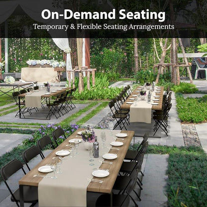 10 Pack Foldable Plastic Chair | Folding & Stackable | 350 lbs Capacity Steel - Image 4
