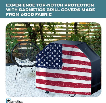 US Flag 72 Inch Waterproof BBQ Grill Cover - Small to Large Universal Heavy Duty