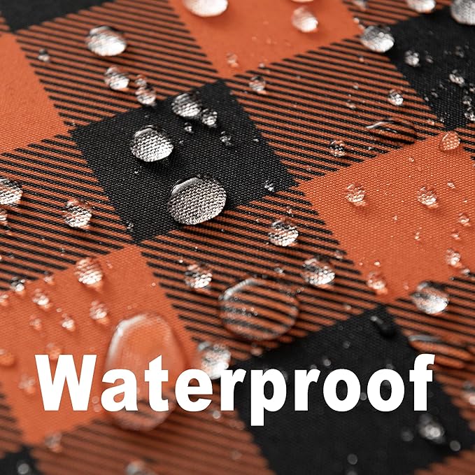 Waterproof Plaid Tablecloth Fabric - Round 108 Inch Classic Gingham Checker Table Cloth for Indoor/Outdoor Use - Buffalo Table Cover for Picnics, BBQs, and Parties