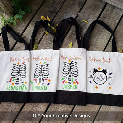 TOPDesign 3-Pack Super Strong Large 12oz Cotton Canvas Tote Bags, Reusable Grocery Shopping Cloth Bags, Fashionable Two-Tone Totes for Crafts, DIY Your Creative Designs