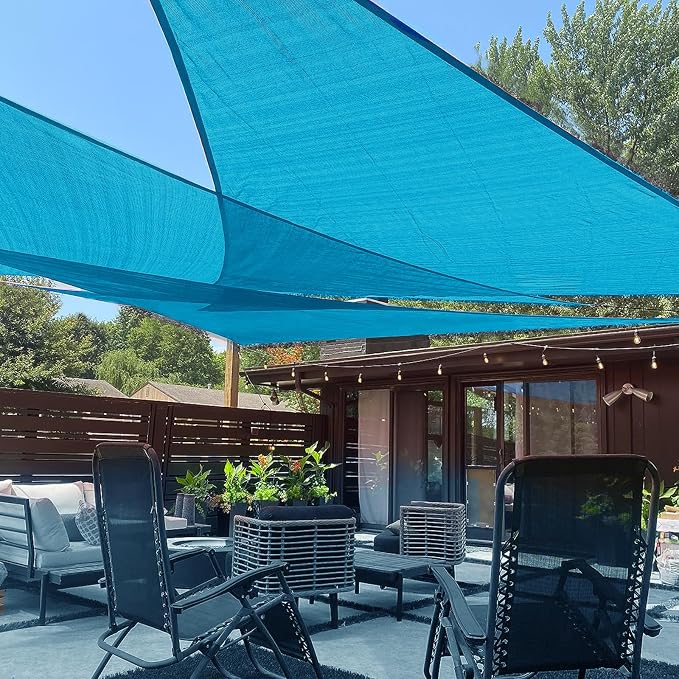 LOVE STORY Custom Size 17' x 17' x 17' Sun Shade Sail, Turquoise Blue | HDPE by LOVESTORY