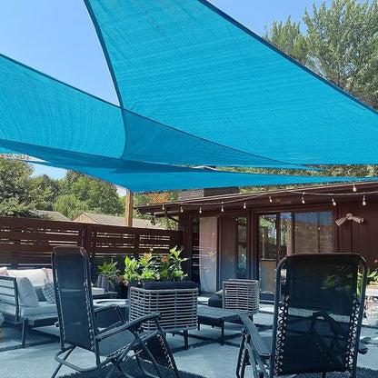 LOVE STORY Custom Size 11' x 11' x 11' Sun Shade Sail, Turquoise Blue | HDPE by LOVESTORY