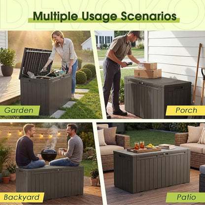 Devoko 100 Gallon Outdoor Storage Box, Waterproof Deck Box Lockable | Weather - Image 4