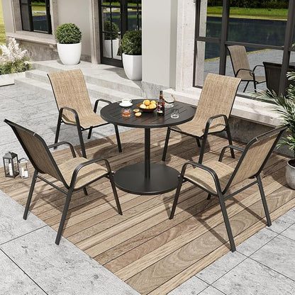 Patio Dining Chairs Set of 4 Outdoor Stackable Dining Chairs - Image 2