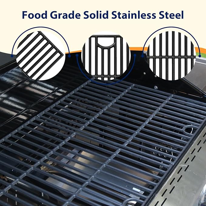 Grill Parts for Nexgrill Replacement Parts 2 Burner 720-0864 720-0864M,Cast Iron Cooking Grate,Heat Shield,Burner Kit for Megamaster 720-0864MA Grill Grates Replacement Parts kit for nexgrill grates