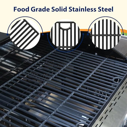 Grill Parts for Nexgrill Replacement Parts 2 Burner 720-0864 720-0864M,Cast Iron Cooking Grate,Heat Shield,Burner Kit for Megamaster 720-0864MA Grill Grates Replacement Parts kit for nexgrill grates