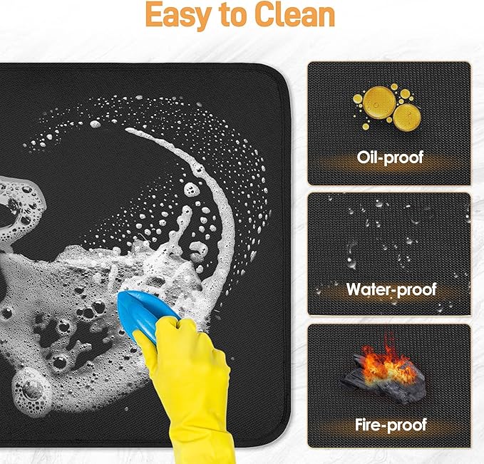 25 x 19.5in Heat Resistant Grill Mats for Outdoor Grill to Protect Your Prep Table and Outdoor Grill Table - Fire Proof & Water Proof & Oil Proof BBQ Mat - Black (1mm)